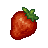 red strawberry fruit pixel art